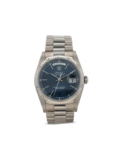 Pre-owned Rolex 1990  Day-date 36mm In Blue