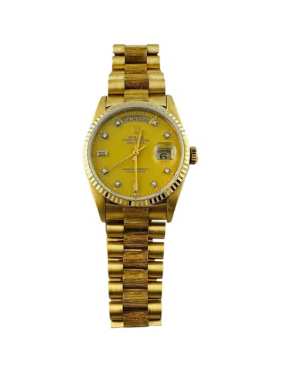 Pre-owned Rolex 1990  Day-date President 18248 18k Yellow Gold Watch 36mm Box #23235