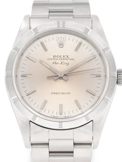 Pre-owned Rolex 1991 Air King 34mm Watch In Silver