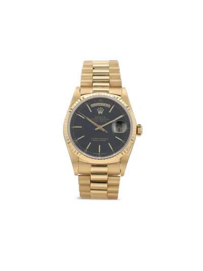 Pre-owned Rolex 1991  Day-date 36mm In Black