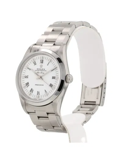 Pre-owned Rolex 1993 Air King 34mm Watch In White