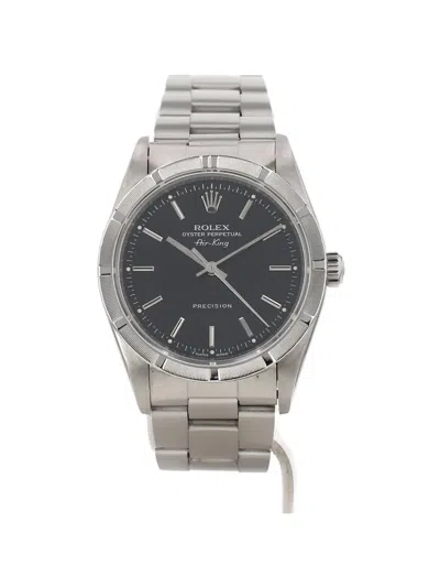 Pre-owned Rolex 1995 Air-king 34mm Watch In Black