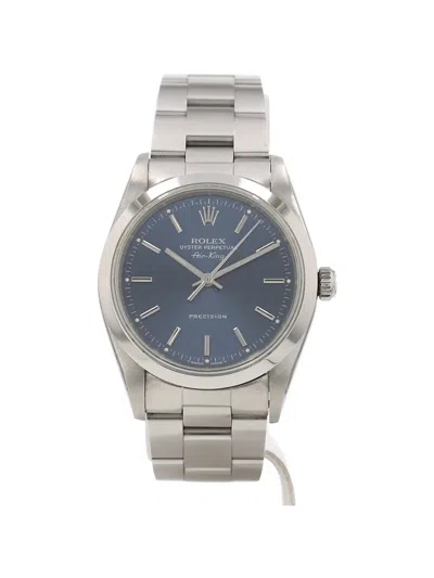 Pre-owned Rolex 1995 Air King 34mm Watch In Blue