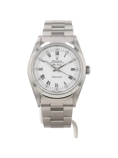 Pre-owned Rolex 1995 Air King 34mm Watch In White