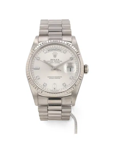 Pre-owned Rolex 1995 Day-date 36mm Watch In White