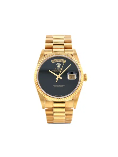 Pre-owned Rolex 1995  Day-date 36mm In Black