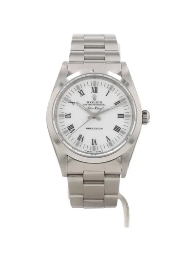 Pre-owned Rolex 1996 Air-king 34mm Watch In White