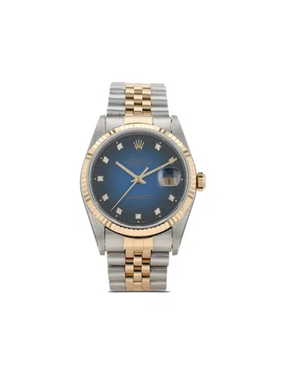 Pre-owned Rolex 1996  Datejust 36mm In Blue