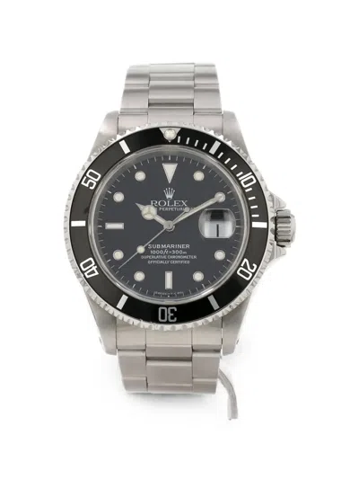 Pre-owned Rolex 1996 Submariner Date 40mm Watch In Black
