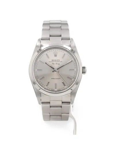 Pre-owned Rolex 1997 Air King 34mm Watch In Silver