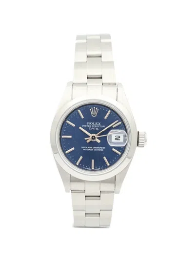 Pre-owned Rolex 1997 Oyster Perpetual Date 26mm Watch In Blue