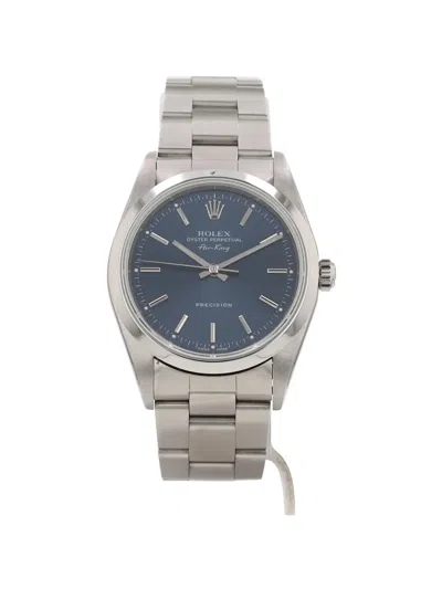 Pre-owned Rolex 1998 Air-king 34mm Watch In Blue