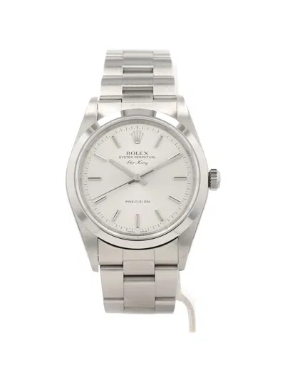 Pre-owned Rolex 1998 Air-king 34mm Watch In White
