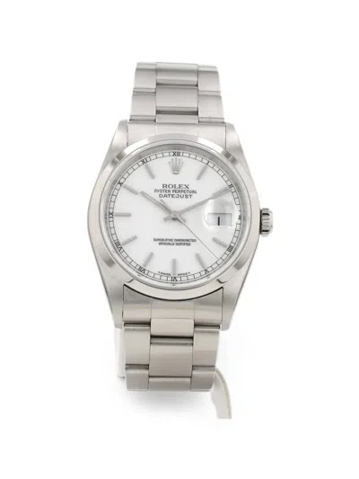 Pre-owned Rolex 1998 Datejust Oyster 36mm Watch In White