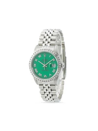Pre-owned Rolex 1999  Datejust 36mm In Green