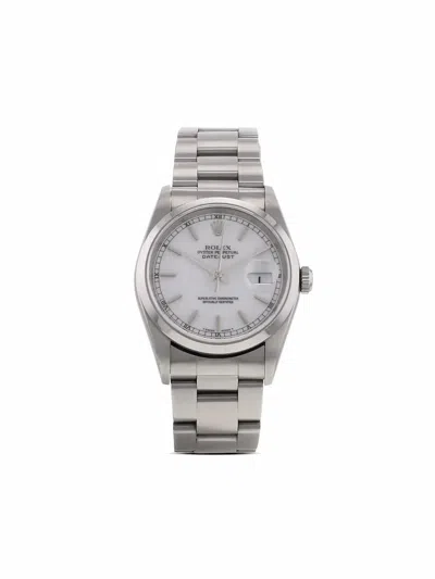 Pre-owned Rolex 1999  Datejust 36mm In White