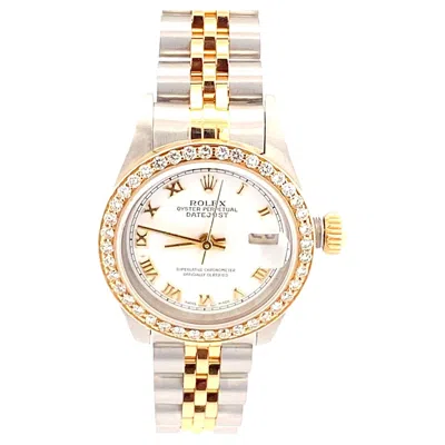 Pre-owned Rolex 1999  Lady Datejust 26 Mm Diamond Bezel Two-tone Jubilee Watch In Multi