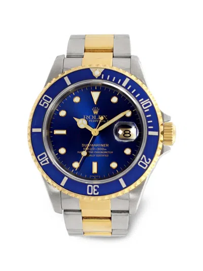 Pre-owned Rolex 1999 Submariner 40mm Watch In Blue