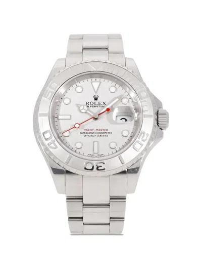 Pre-owned Rolex 1999-2012 Yacht-master 40mm Watch In Silver