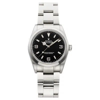 Pre-owned Rolex 2000  Explorer I 14270 Stainless Steel Black Dial Automatic 36mm