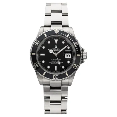 Pre-owned Rolex 2000  Submariner Date 16610 Steel Auto Black Dial 40mm
