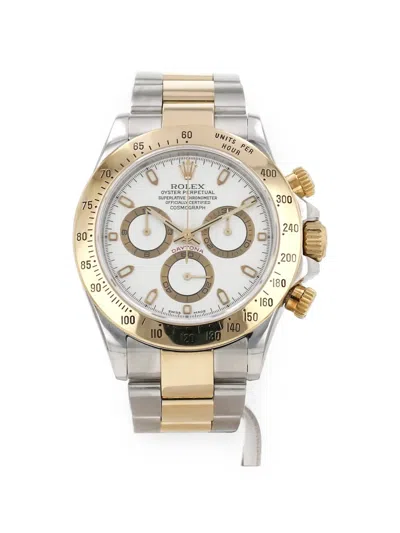 Pre-owned Rolex 2000s Daytona Oyster 40mm Watch In White