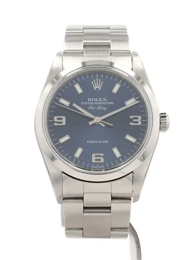 Pre-owned Rolex 2001 Air King 34mm In Blue