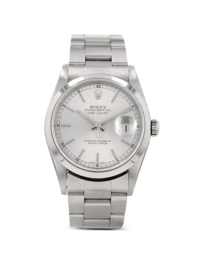 Pre-owned Rolex 2001 Datejust 36mm Watch In Silver
