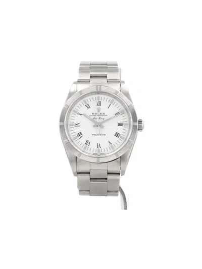 Pre-owned Rolex 2002 Air King 34mm In White