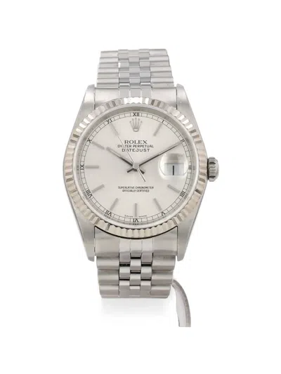 Pre-owned Rolex 2002 Datejust 36mm Watch In Silver