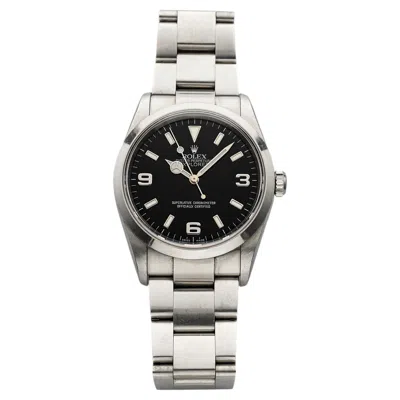 Pre-owned Rolex 2002  Explorer 114270 Stainless Steel Black Dial Automatic 36mm
