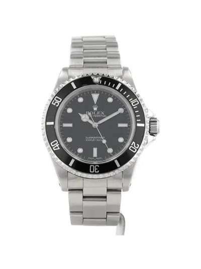 Pre-owned Rolex 2002 Submariner Round Case 40mm Watch In Black