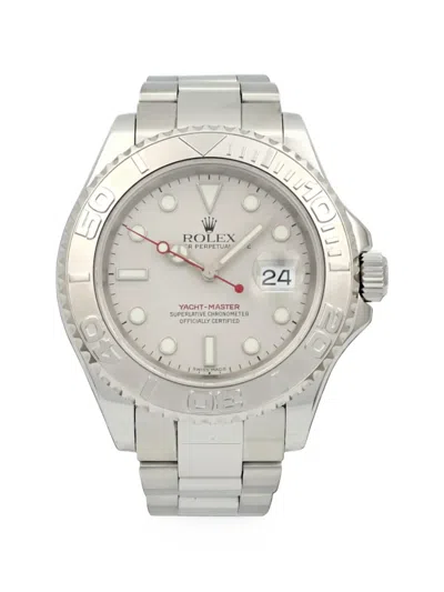 Pre-owned Rolex 2002 Yacht-master 40mm Watch In Silver