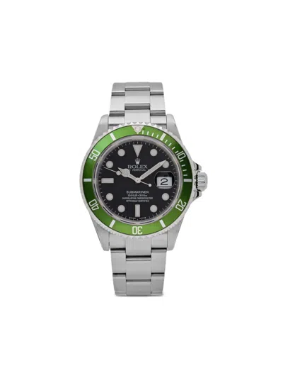 Pre-owned Rolex 2003  Submariner Date Kermit 40mm In Black