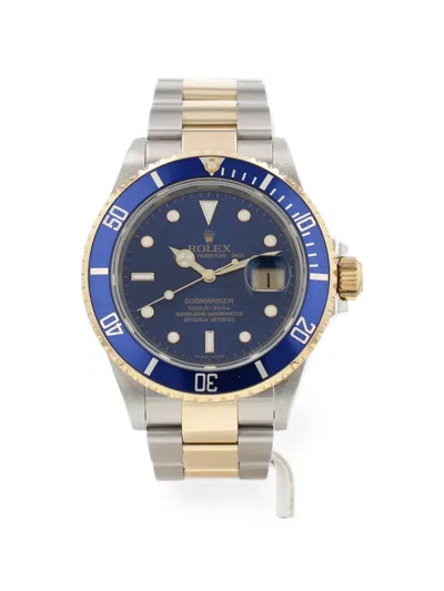Pre-owned Rolex 2003 Submariner 40mm Watch In Blue