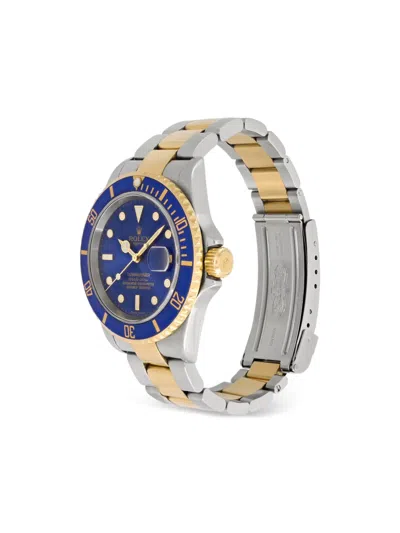 Pre-owned Rolex 2004 Submariner 40mm Watch In Blue