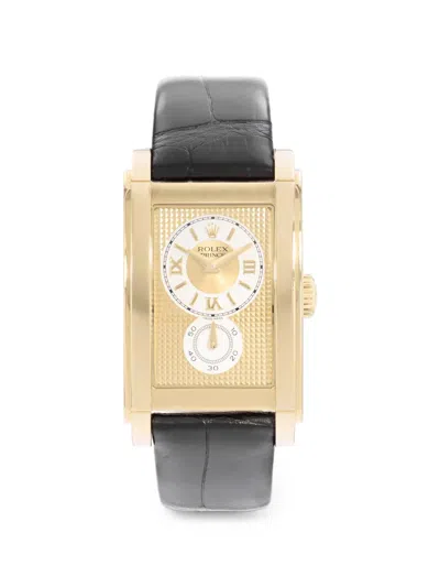 Pre-owned Rolex 2005 Cellini Prince 28mm Watch In Gold