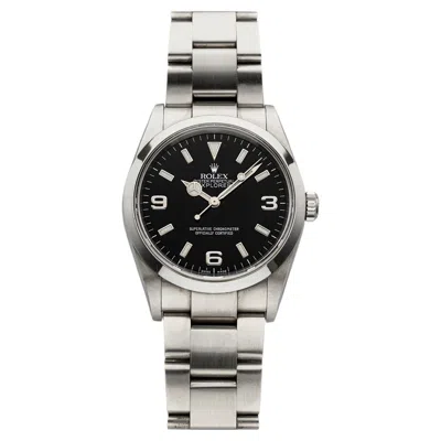 Pre-owned Rolex 2005  Explorer 114270 Stainless Steel Black Dial Automatic 36mm