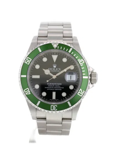 Pre-owned Rolex 2005 Submariner Date "kermit In Black