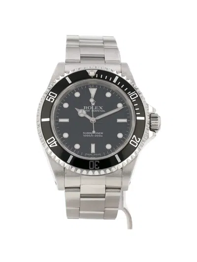Pre-owned Rolex 2005s 40mm  Submariner Screw-down Crown Watch In Silver