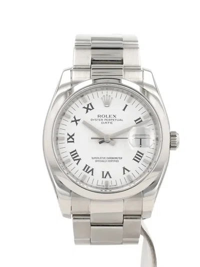 Pre-owned Rolex 2006 Oyster Perpetual Date 36mm In White