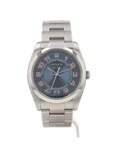 Pre-owned Rolex 2007 Air King 34mm Watch In Blue