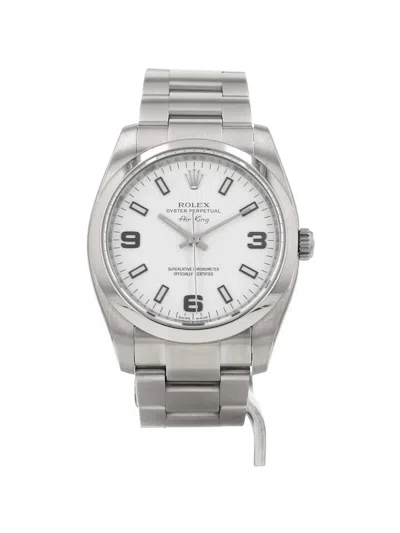 Pre-owned Rolex 2007 Air-king 36mm Watch In White