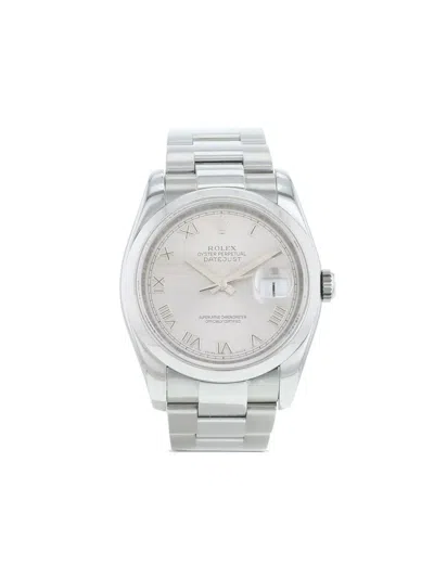Pre-owned Rolex 2007  Datejust 36mm In Silver