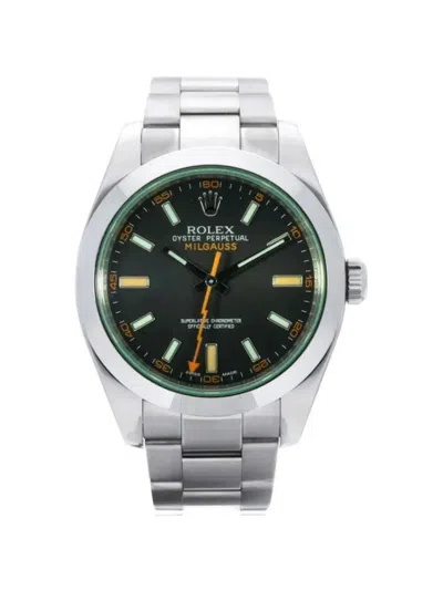 Pre-owned Rolex 2007-2023 Milgauss 40mm Watch In Black