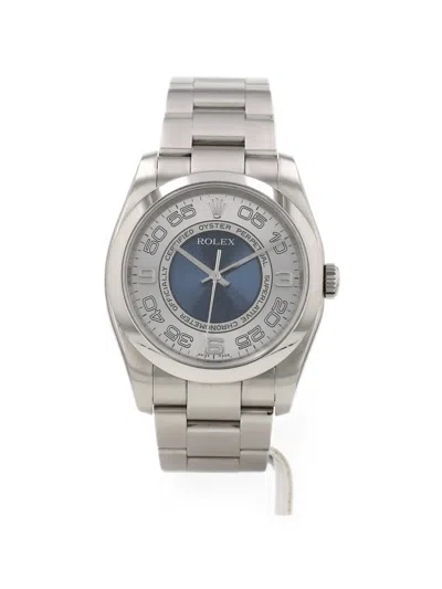 Pre-owned Rolex 2008 Oyster Perpetual 36mm Watch In Blue