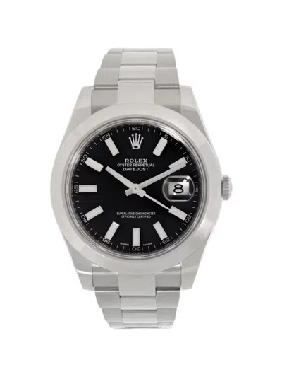 Pre-owned Rolex 2009-2016 Datejust Ii 41mm Watch In Black
