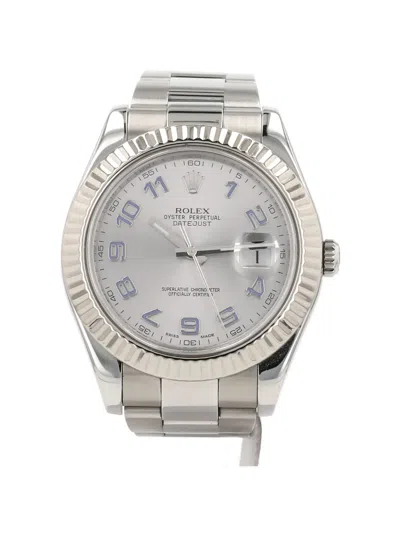 Pre-owned Rolex 2010 Datejust 41mm In Silver