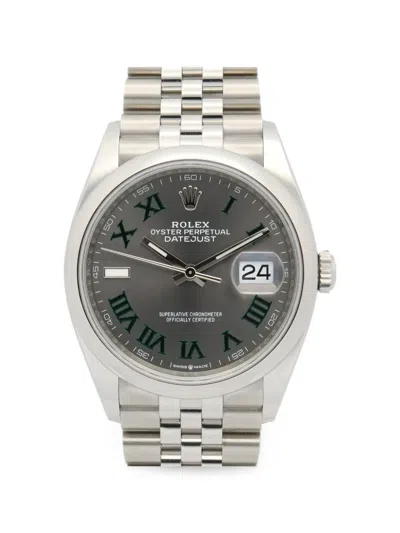 Pre-owned Rolex 2010s Datejust 36mm Watch In 灰色