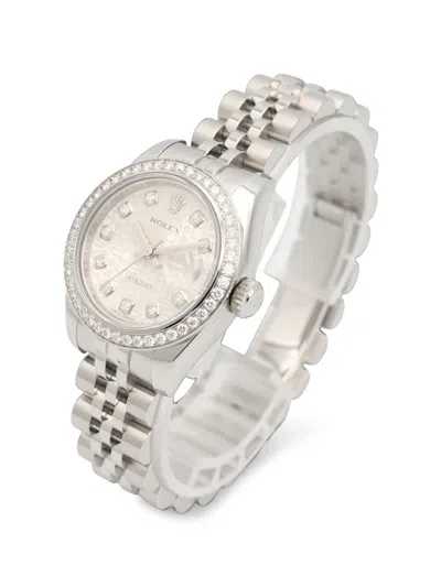 Pre-owned Rolex 2010s Datejust Diamond 26mm Watch In Silver